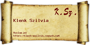 Klenk Szilvia névjegykártya
