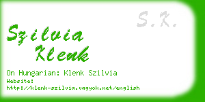 szilvia klenk business card